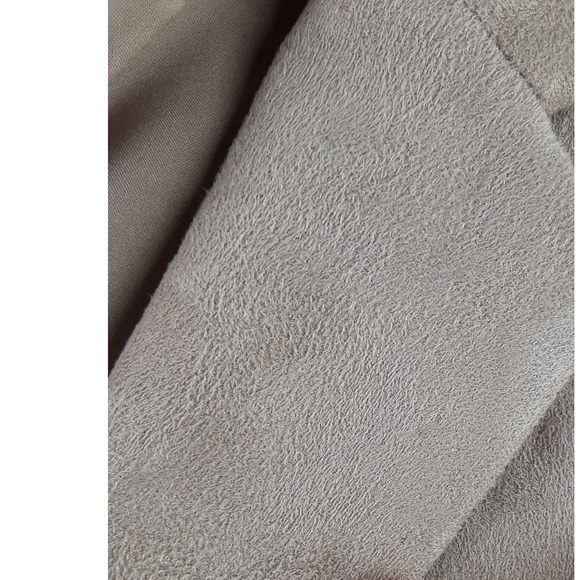 Chico's Women's Tan Faux Suede Single Button Blazer Jacket Lined Polyester 2 L - Picture 9 of 11